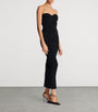 Balmain Black Knitted Strapless Maxi Dress