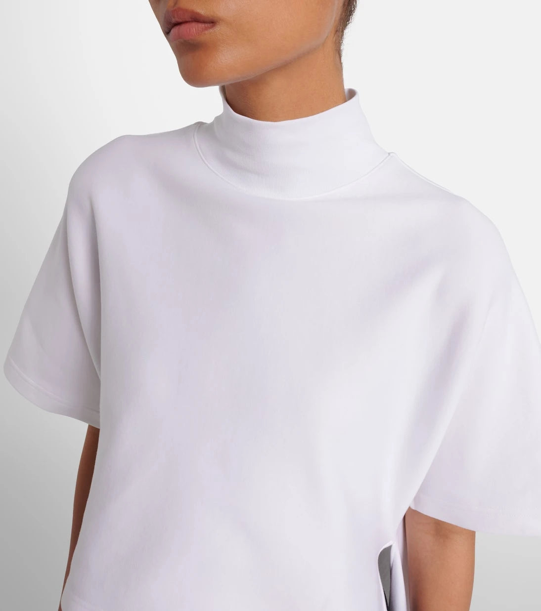 Alaïa - Asymmetric cotton-blend jersey T-shirt
