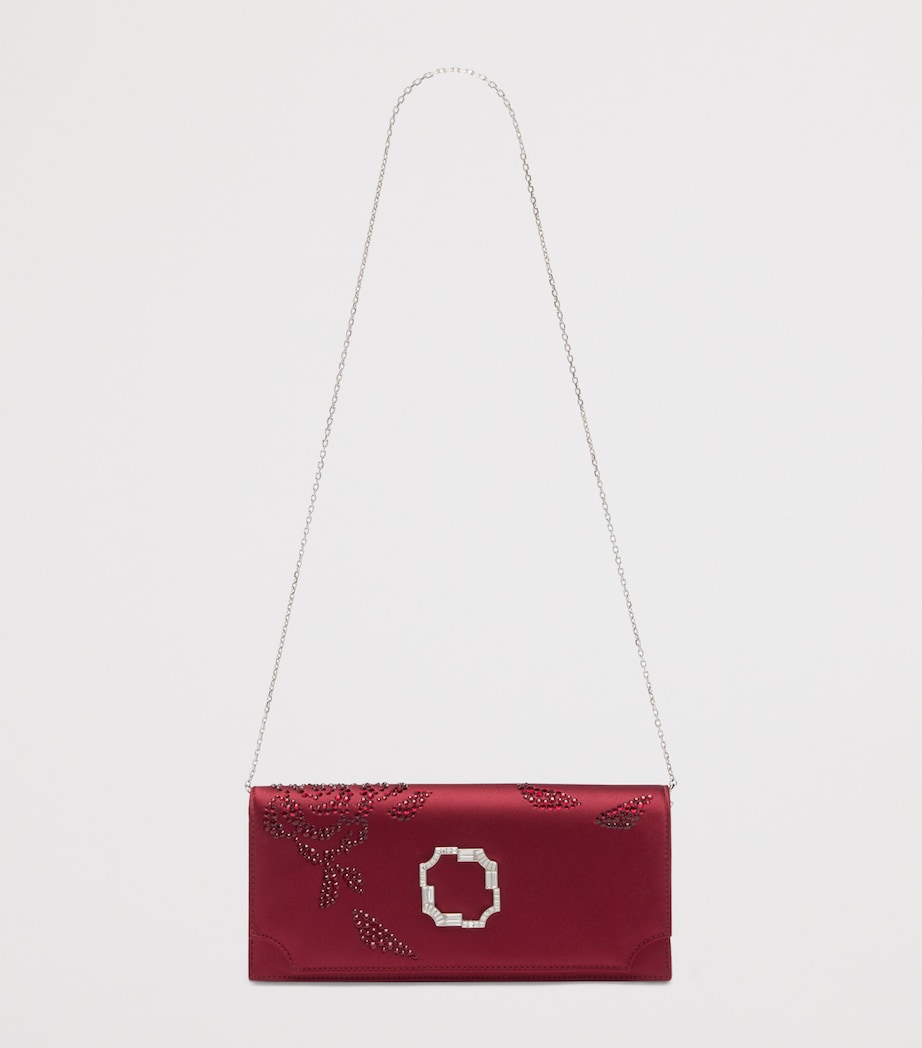 Malone Souliers Red Satin Embellished Vivien Clutch Bag