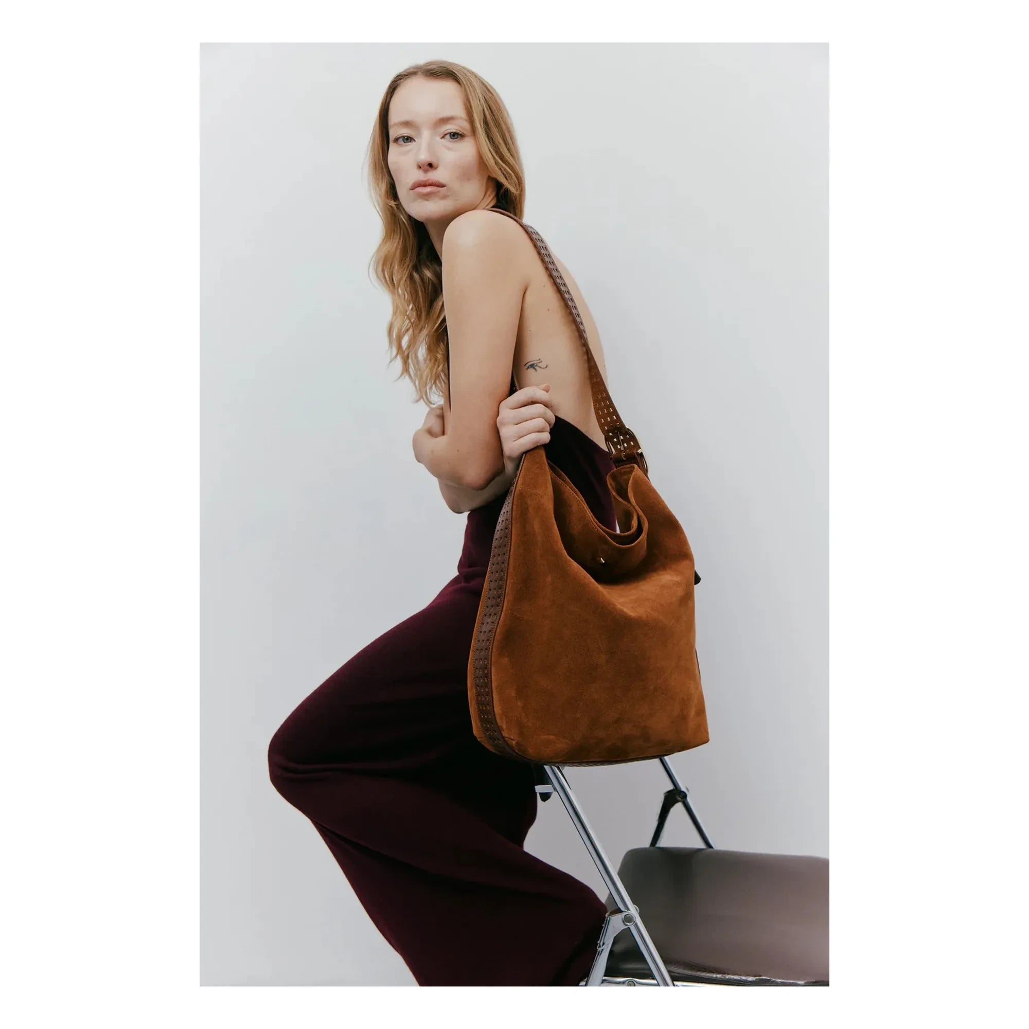 herbert frère soeur - Le Enzo Cran Bag Leather crust | Camel