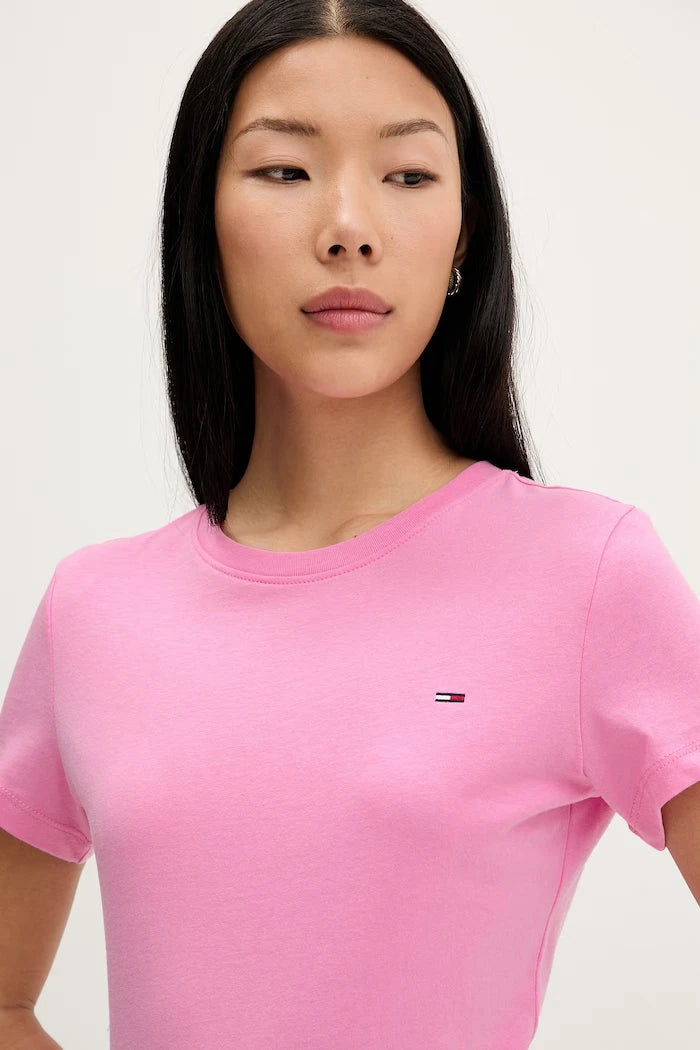 Tommy Jeans kadın pamuklu basic tişört