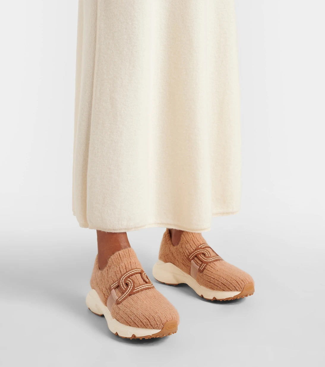 Tod's - Kate leather-trimmed slip-on sneakers