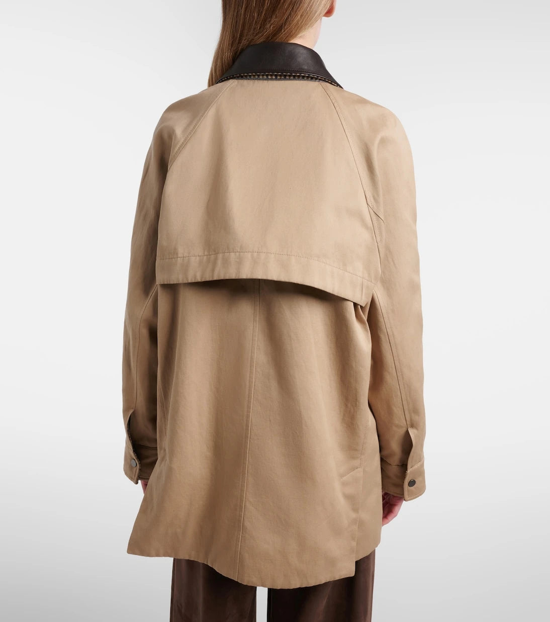 Brunello Cucinelli - Leather-trimmed cotton and linen jacket