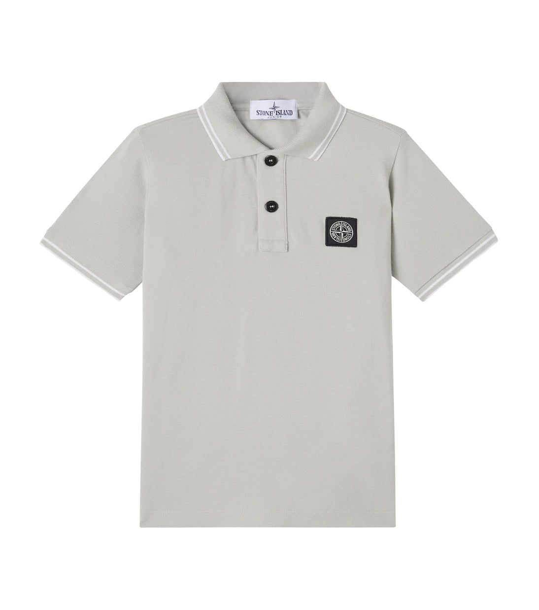 Stone Island Junior - قميص بولو من مزيج القطن بشعار بوصلة