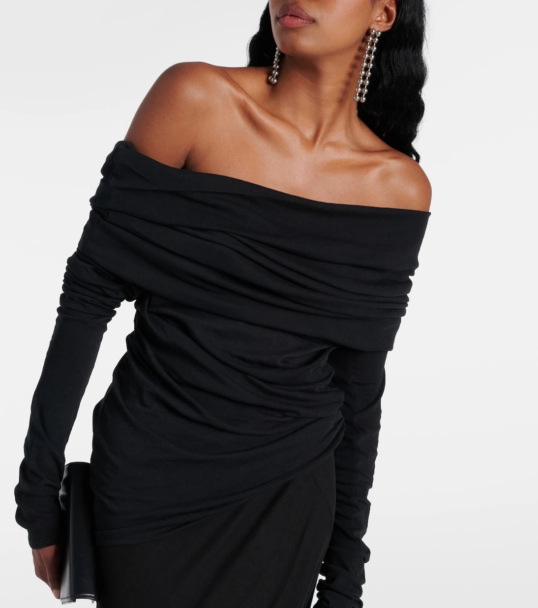 Entire Studios - Bound draped off-shoulder jersey top