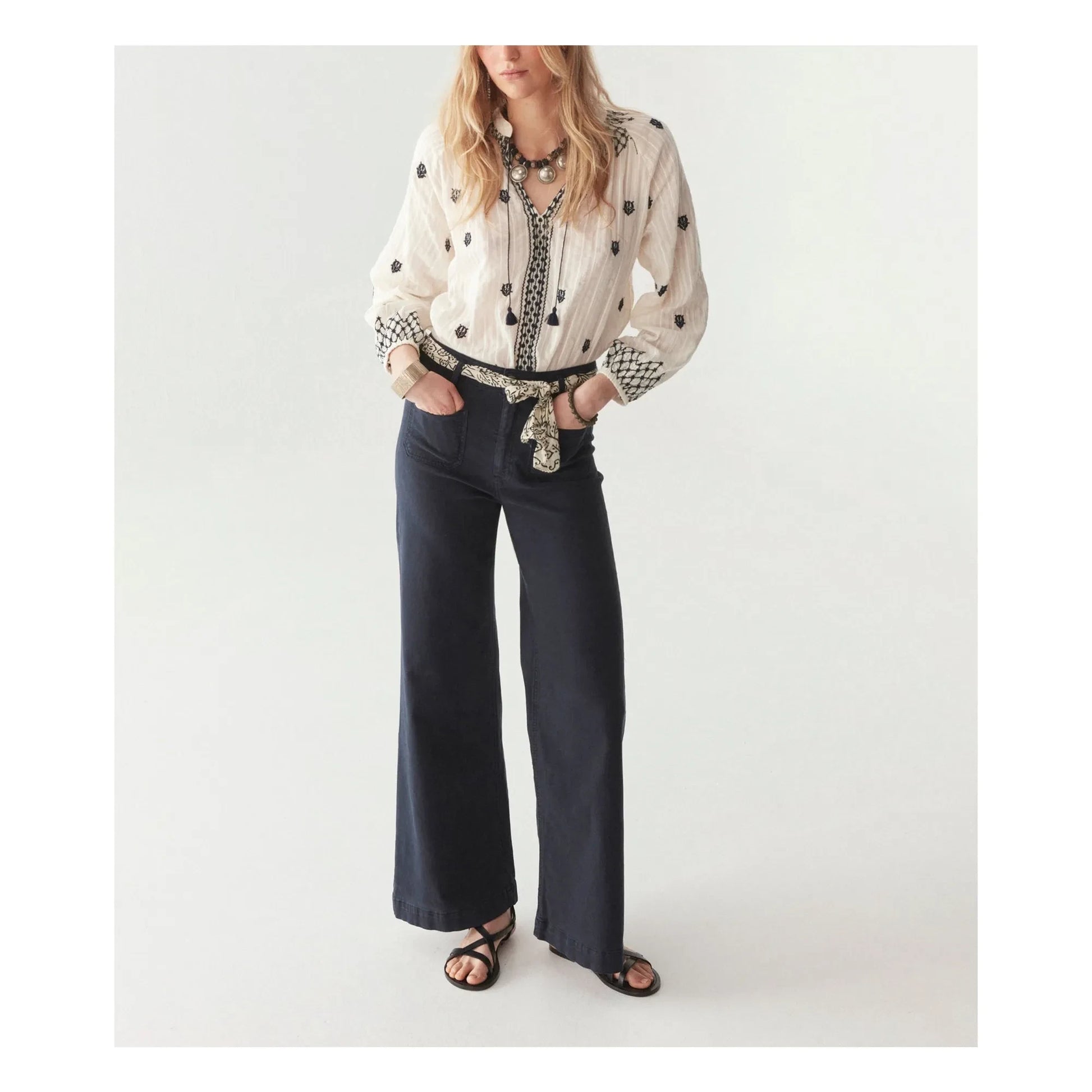 Maison Hotel - Santorini Sybille blouse | White