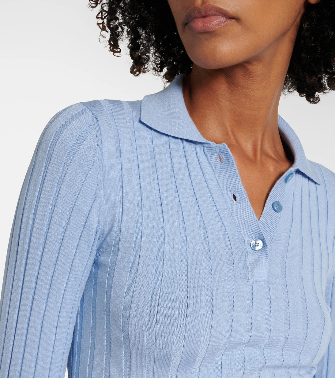 Dolce&Gabbana - Ribbed-knit cropped polo sweater