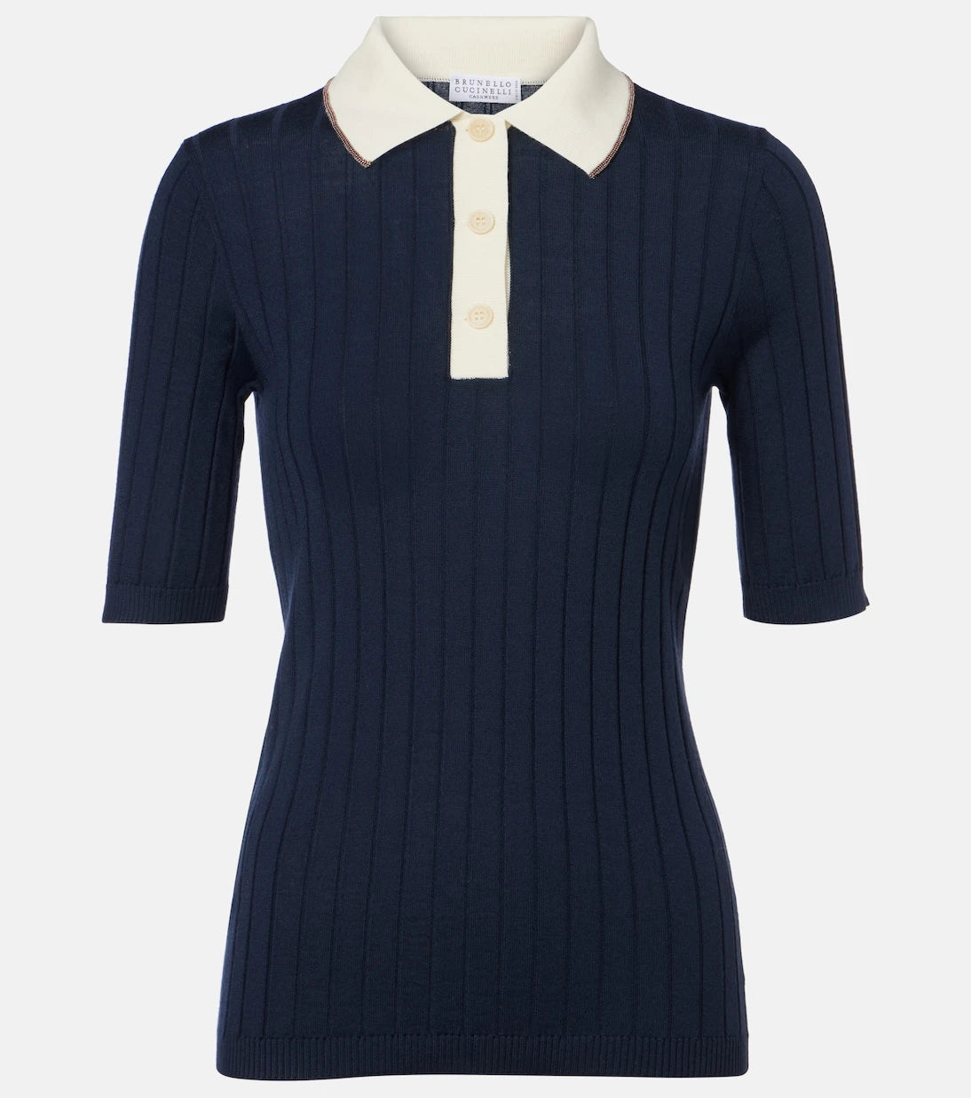 Brunello Cucinelli - Embellished wool and cashmere polo sweater