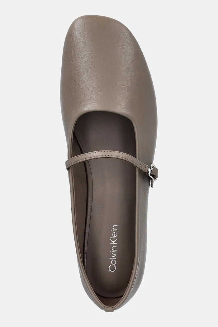 Calvin Klein OBLIQUE BALLERINA MJ LTH HDW Deri Balerin Ayakkabı