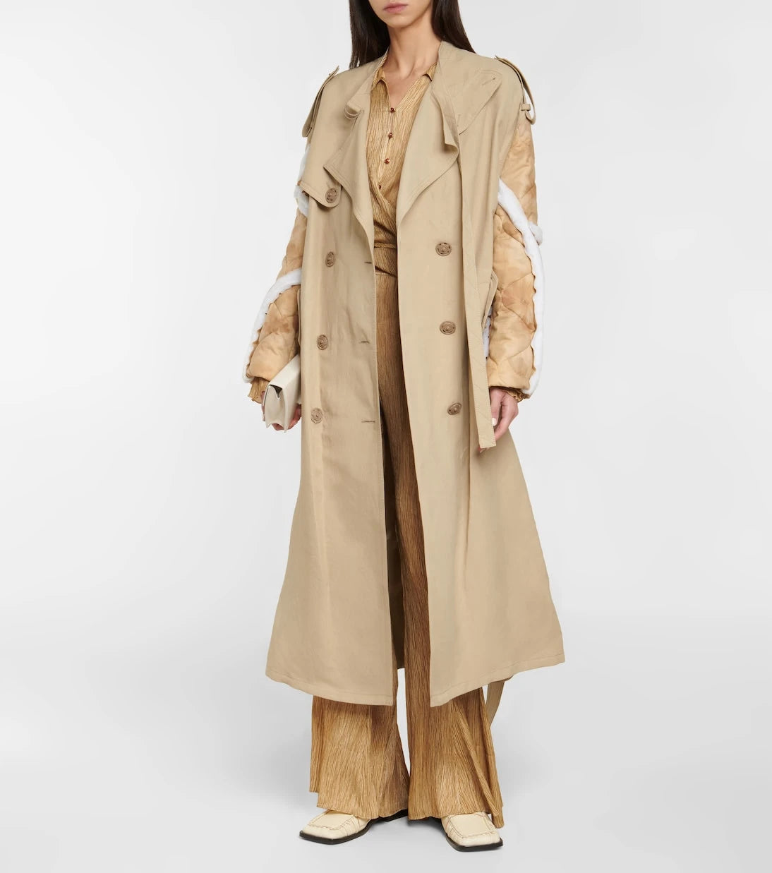 Acne Studios - معطف ترنش بأكمام مبطنة