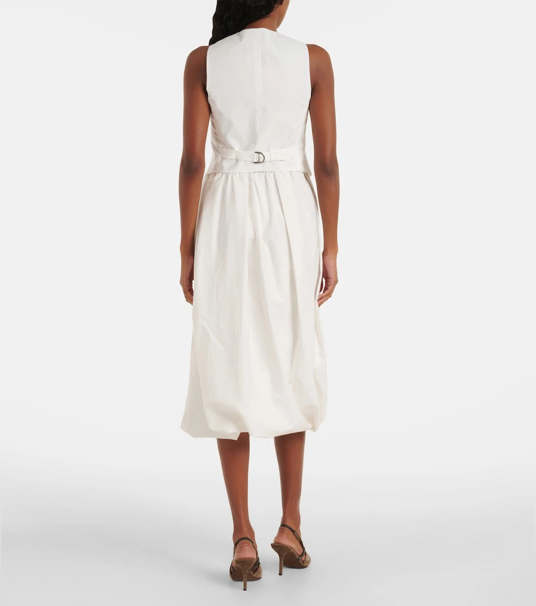 Brunello Cucinelli - Monili appliqué cotton-blend poplin vest
