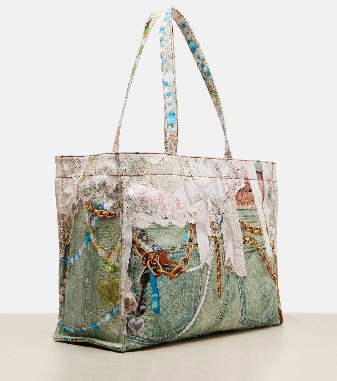 Acne Studios - Logo trompe l'oeil canvas tote bag
