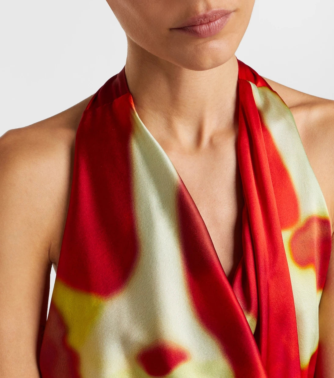 Staud - Liora printed silk-blend satin minidress