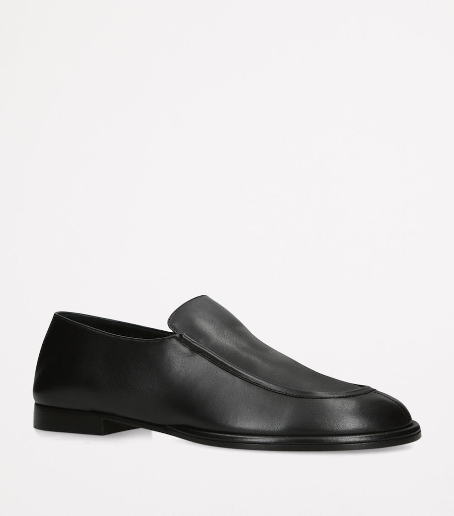 NEOUS Black Leather Polaris Loafers