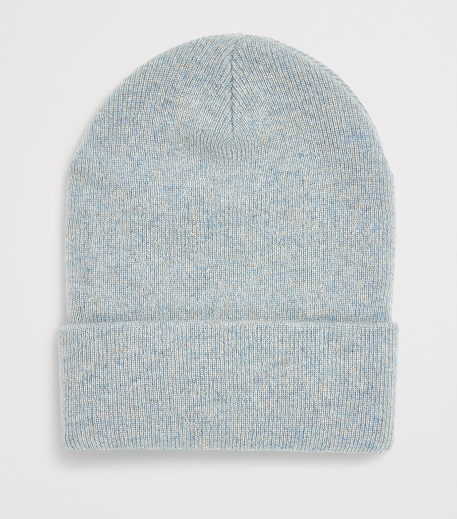 Agnona Blue Cashmere Logo-Plaque Beanie