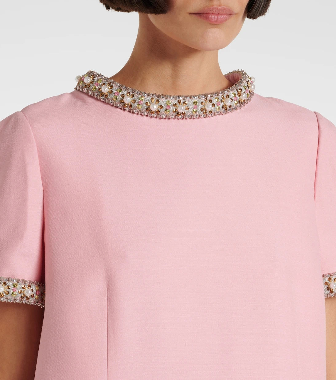 Valentino - Crepe Couture embroidered minidress