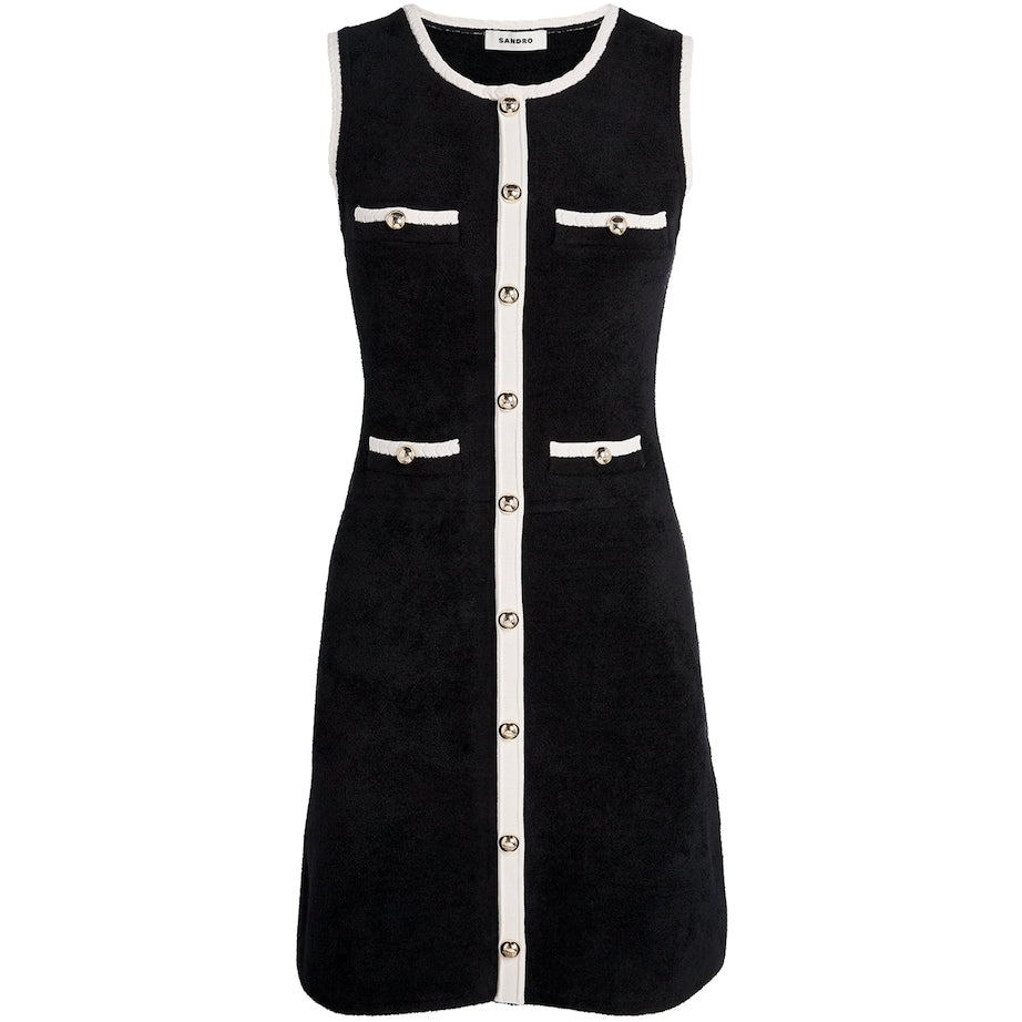 Velvet Knit Mini Dress BLACK