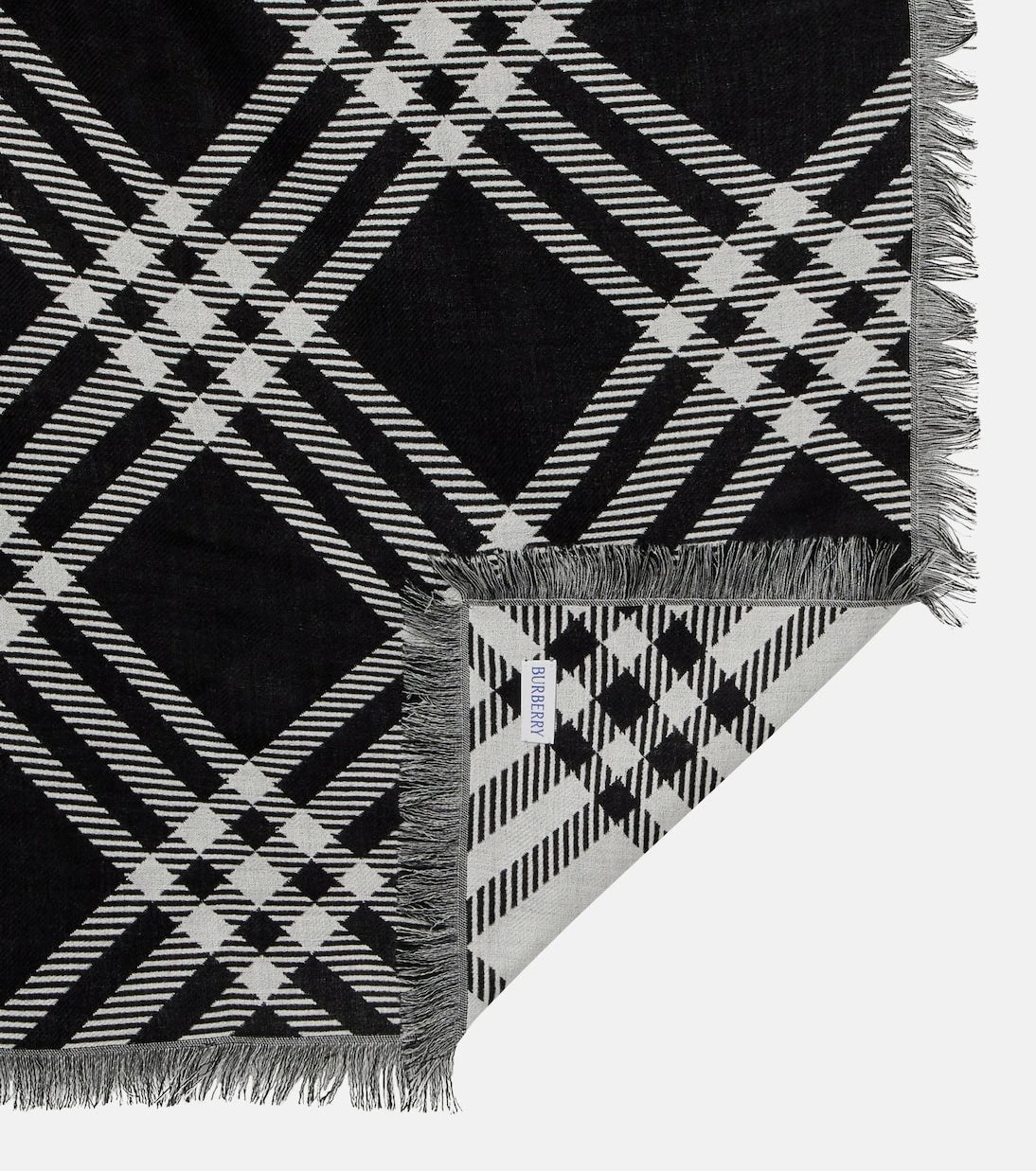Burberry - Burberry Check wool and silk scarf