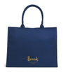 Navy Large Cotton Logo Tote Bag