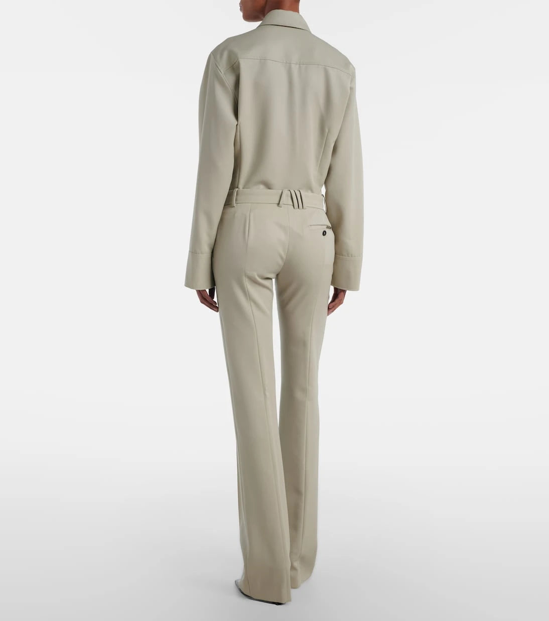 The Attico - Low-rise wool straight pants