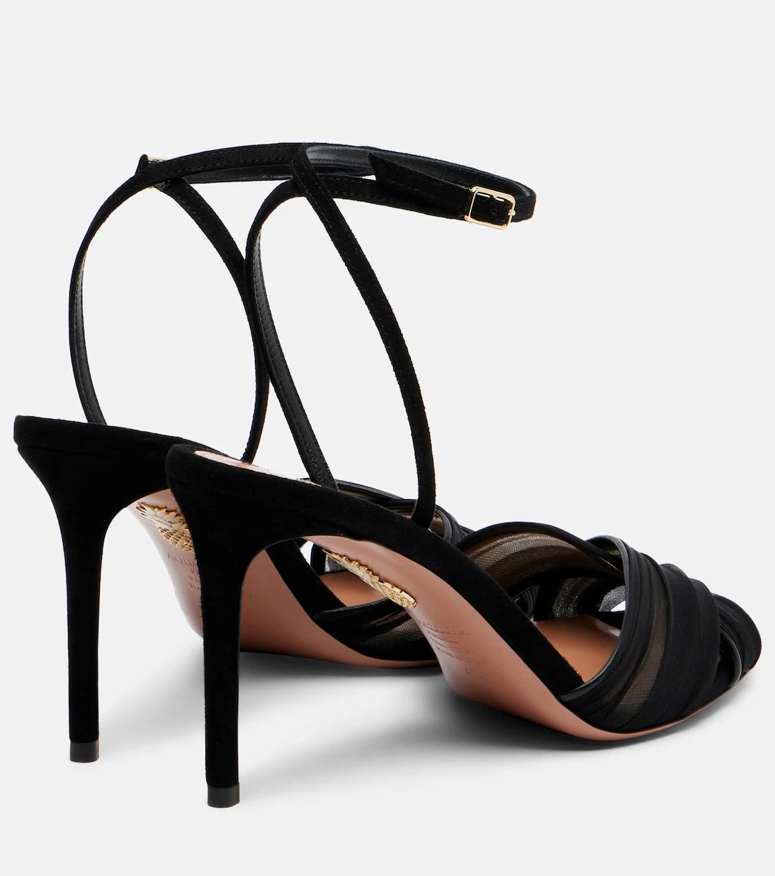 Aquazzura - Voile 85 leather slingback sandals