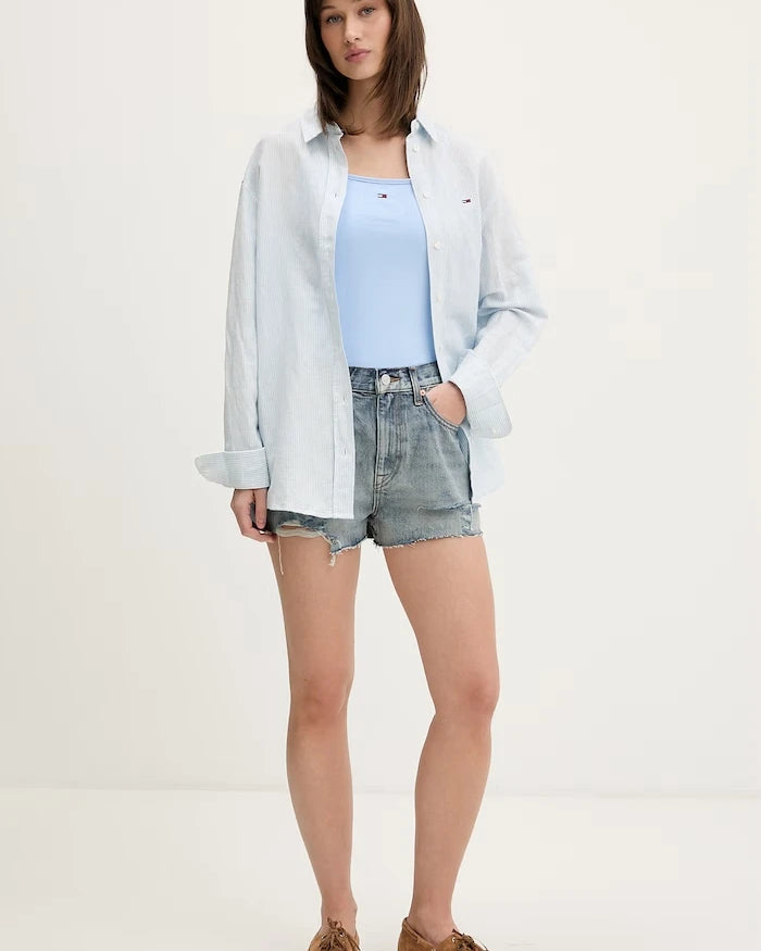 Tommy Jeans къс панталон дамски от деним