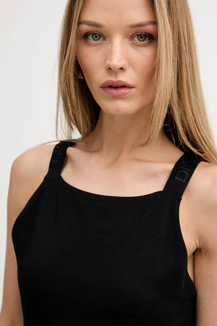 DKNY рокля от памук с еластан