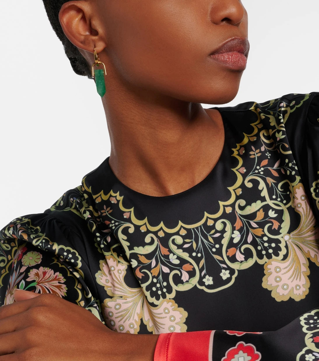 La DoubleJ - Pillar embellished gold-plated earrings