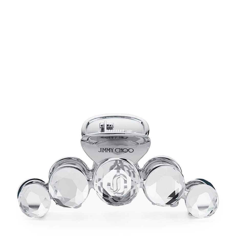 Silver Crystal-Embellished Claw Hair Clip