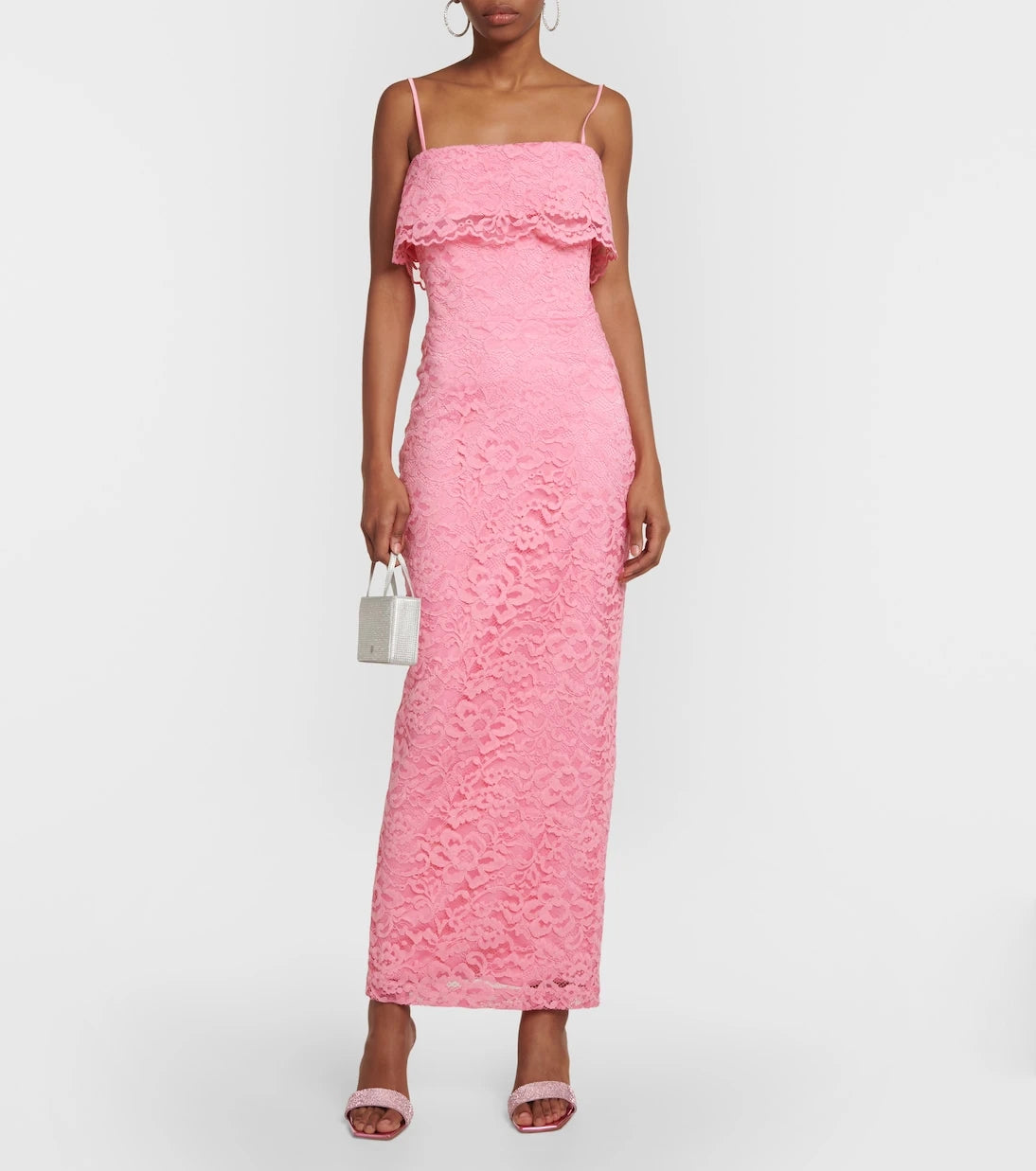 Rasario - Bustier floral lace midi dress