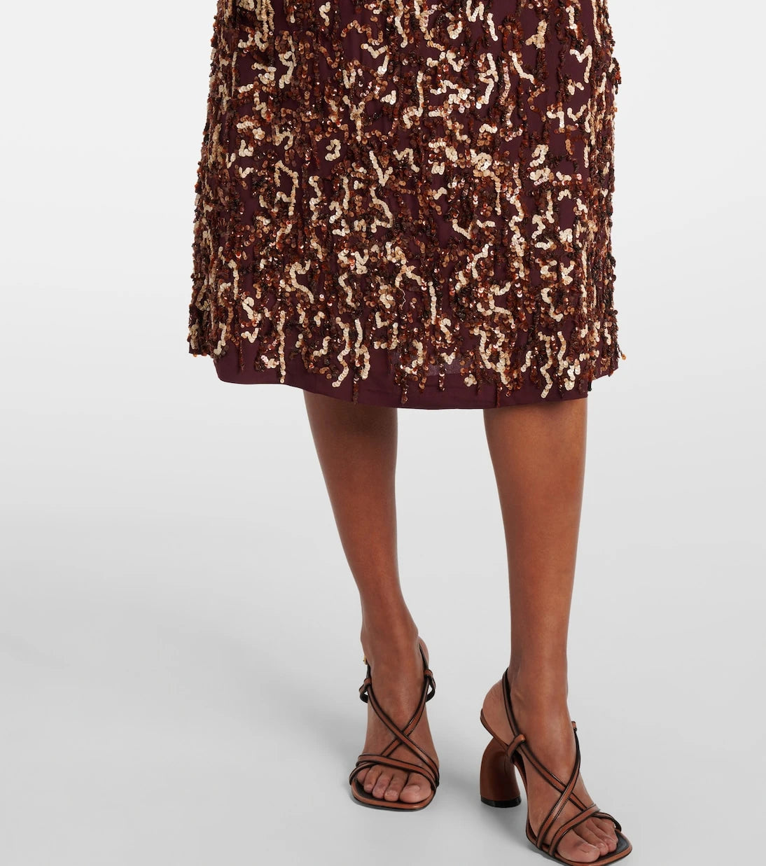 Dries Van Noten - Sequined silk midi skirt