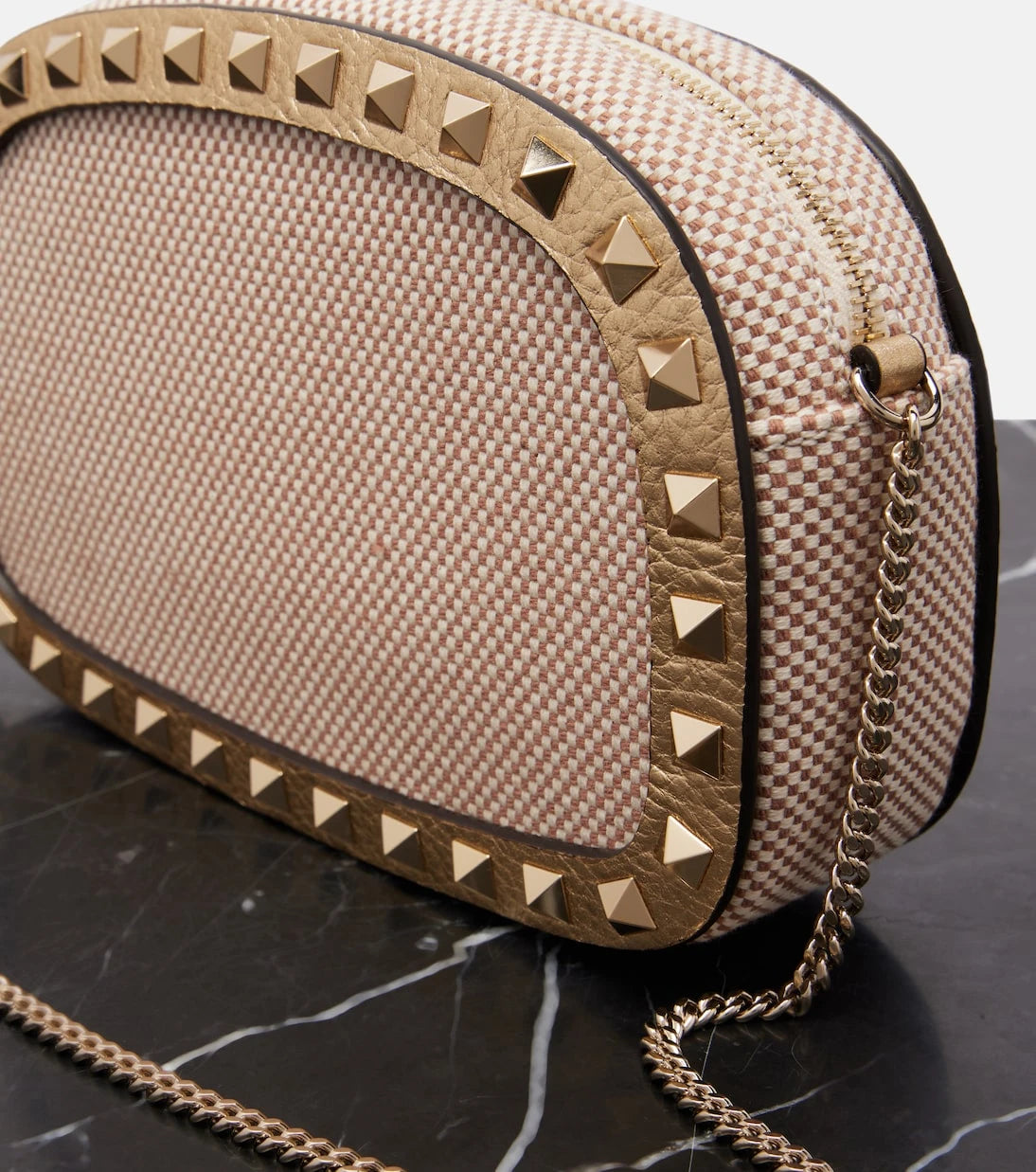 Valentino Garavani - Rockstud VLogo Mini canvas shoulder bag