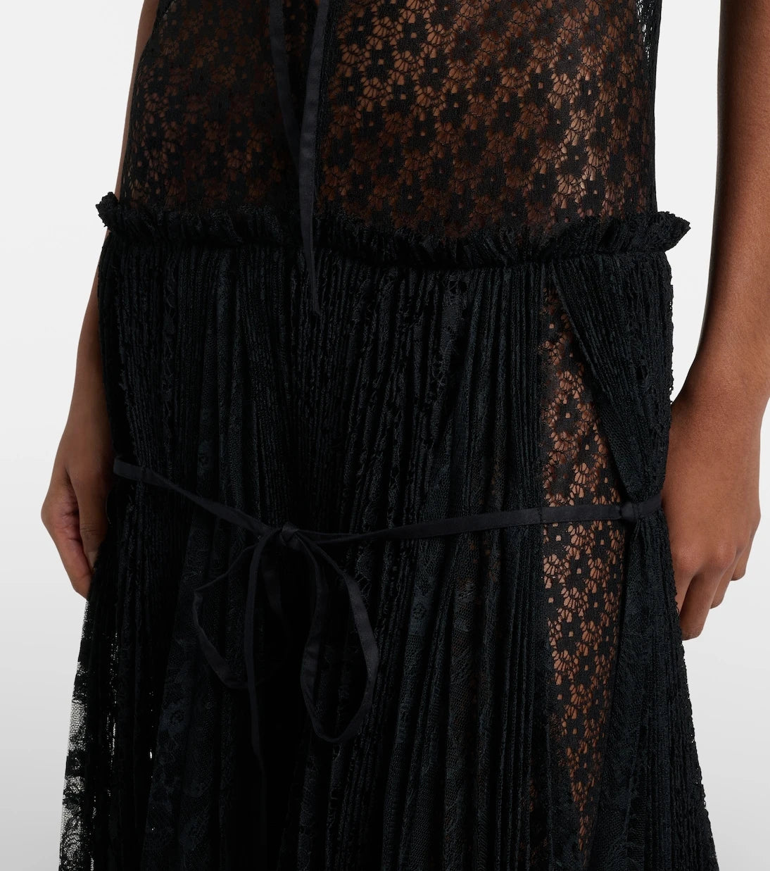 JW Anderson - Sheer pleated lace maxi dress