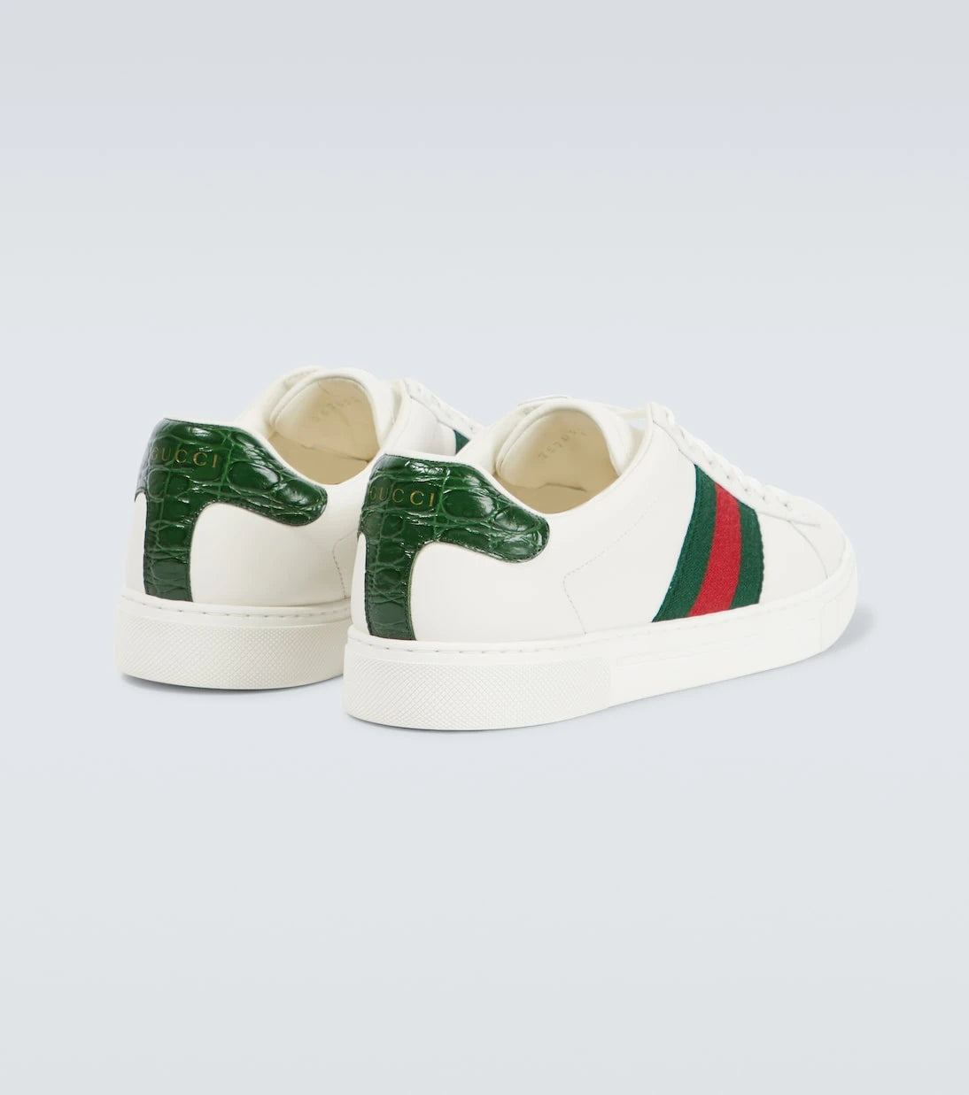 Gucci - Ace Web Stripe leather sneakers