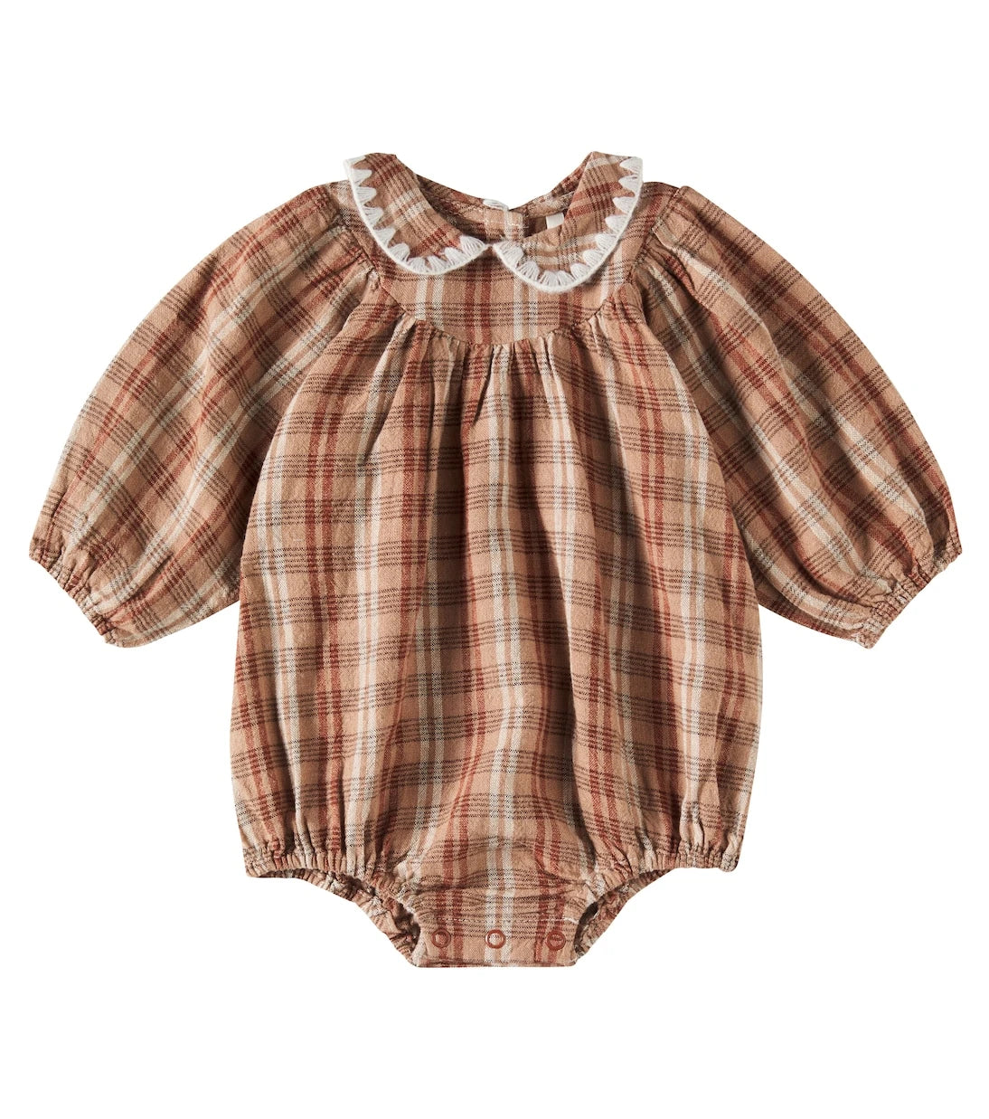 Rylee + Cru - Bebek ekose keten karışımlı bodysuit