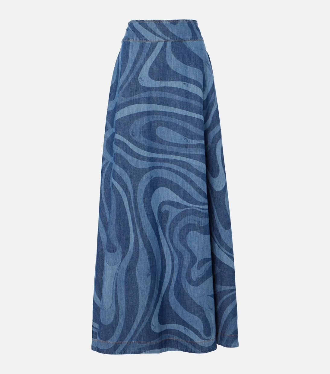Pucci - Marmo high-rise denim maxi skirt