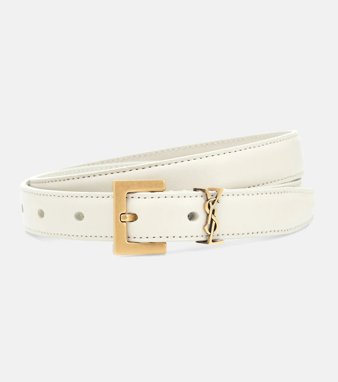 Saint Laurent - Cassandre slim leather belt