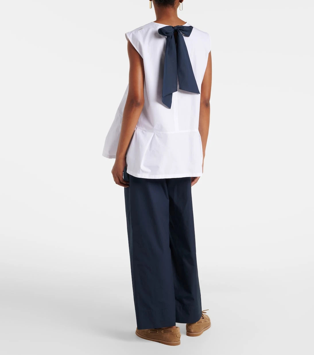 'S Max Mara - Argento cotton wide-leg pants