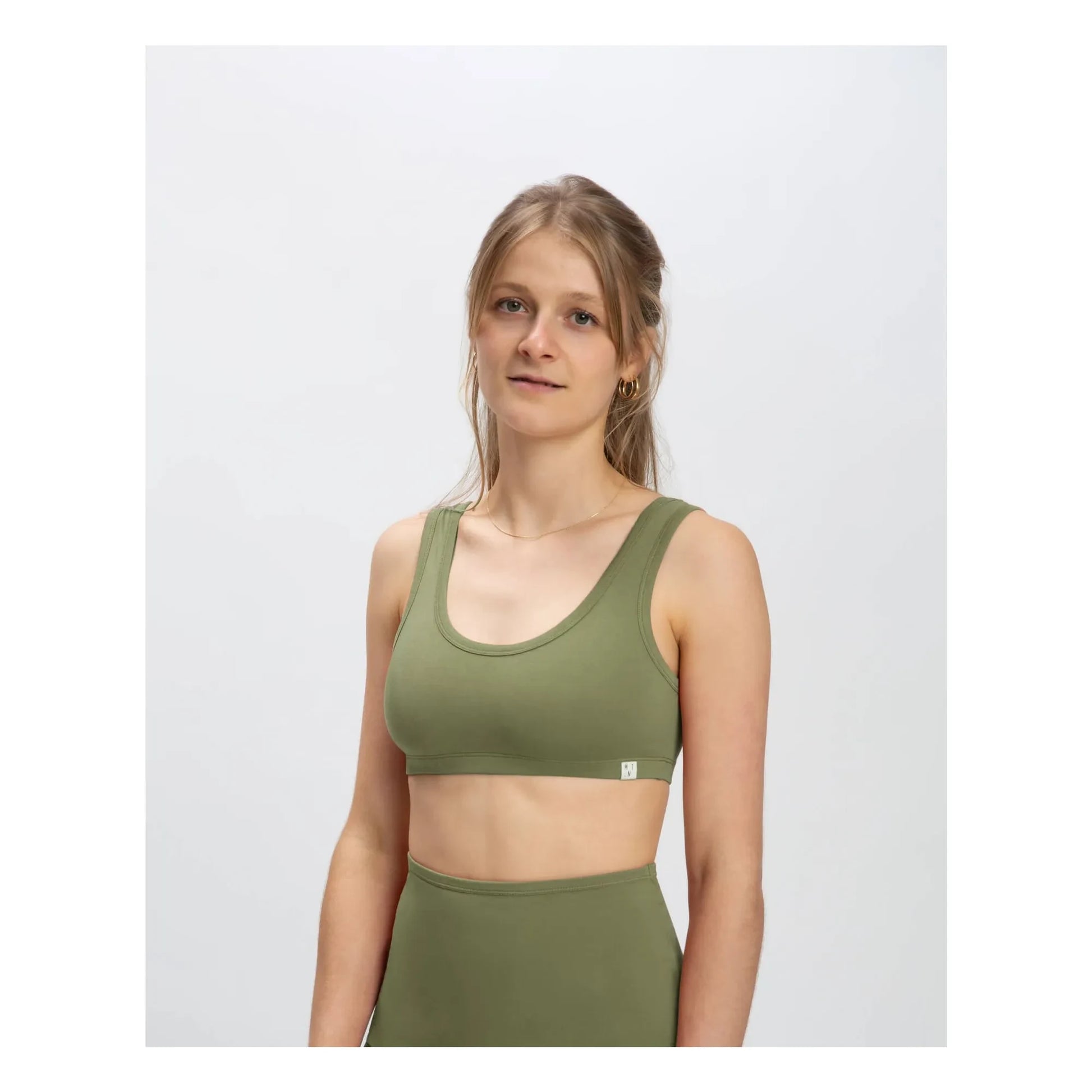 Matona - Plain organic cotton bra | Olive