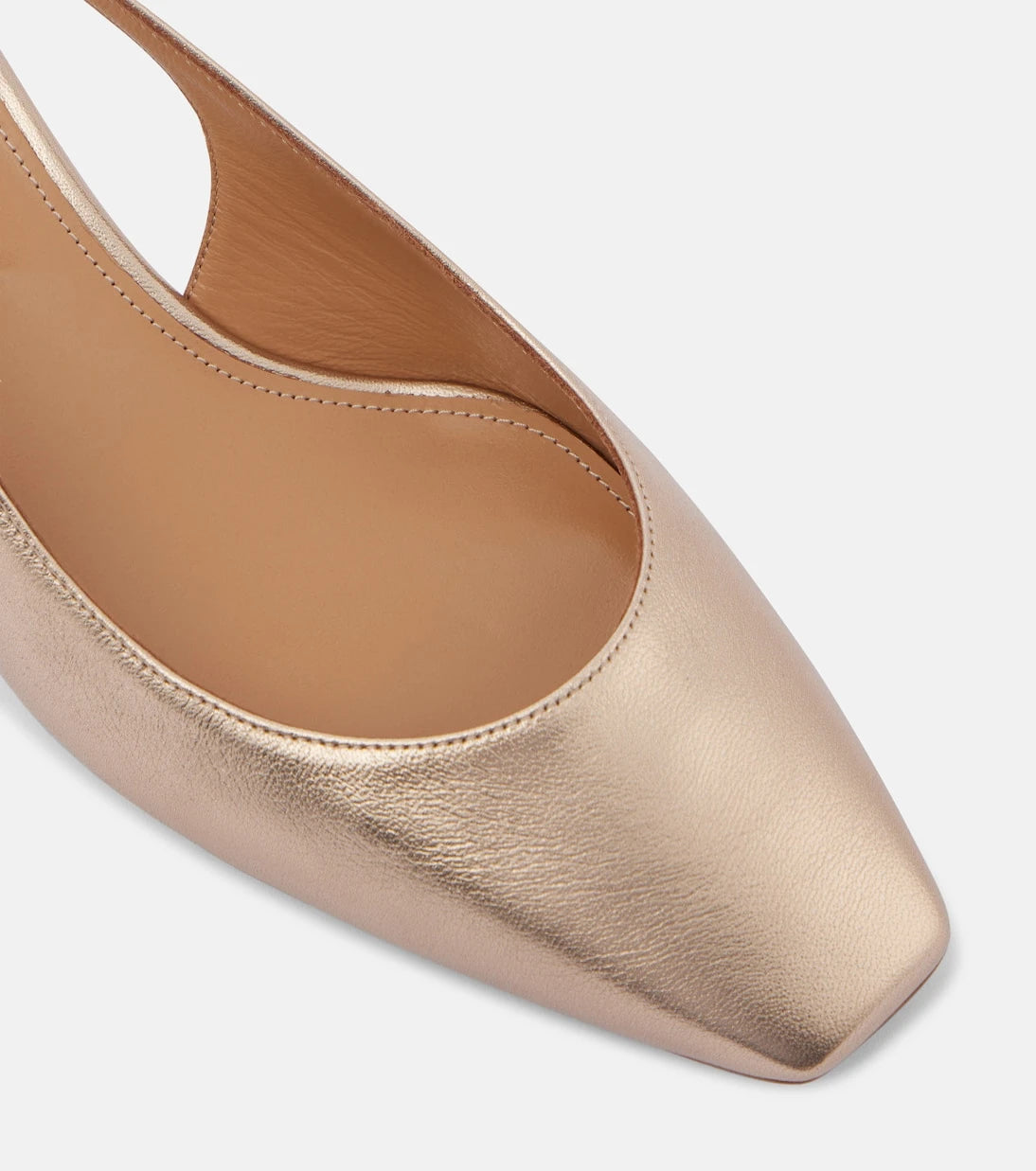 Aquazzura - Very Bow 35 metallic leather slingback pumps