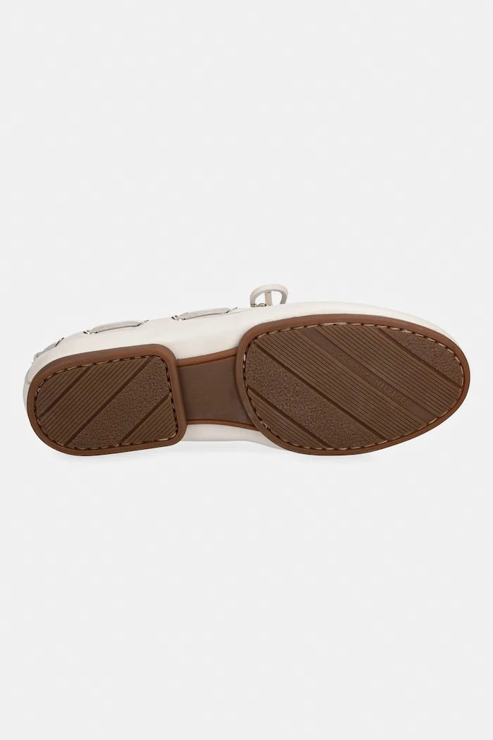 Tommy Hilfiger мокасини дамски от кожа TH SLEEK LEATHER BOAT SHOE