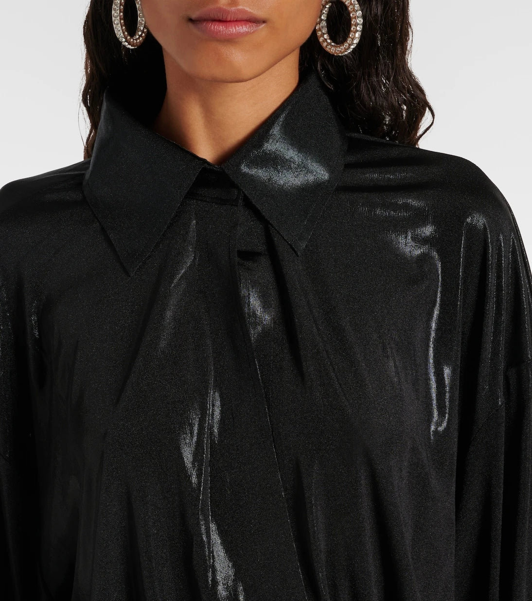 Norma Kamali - Boyfriend ruched lamé minidress