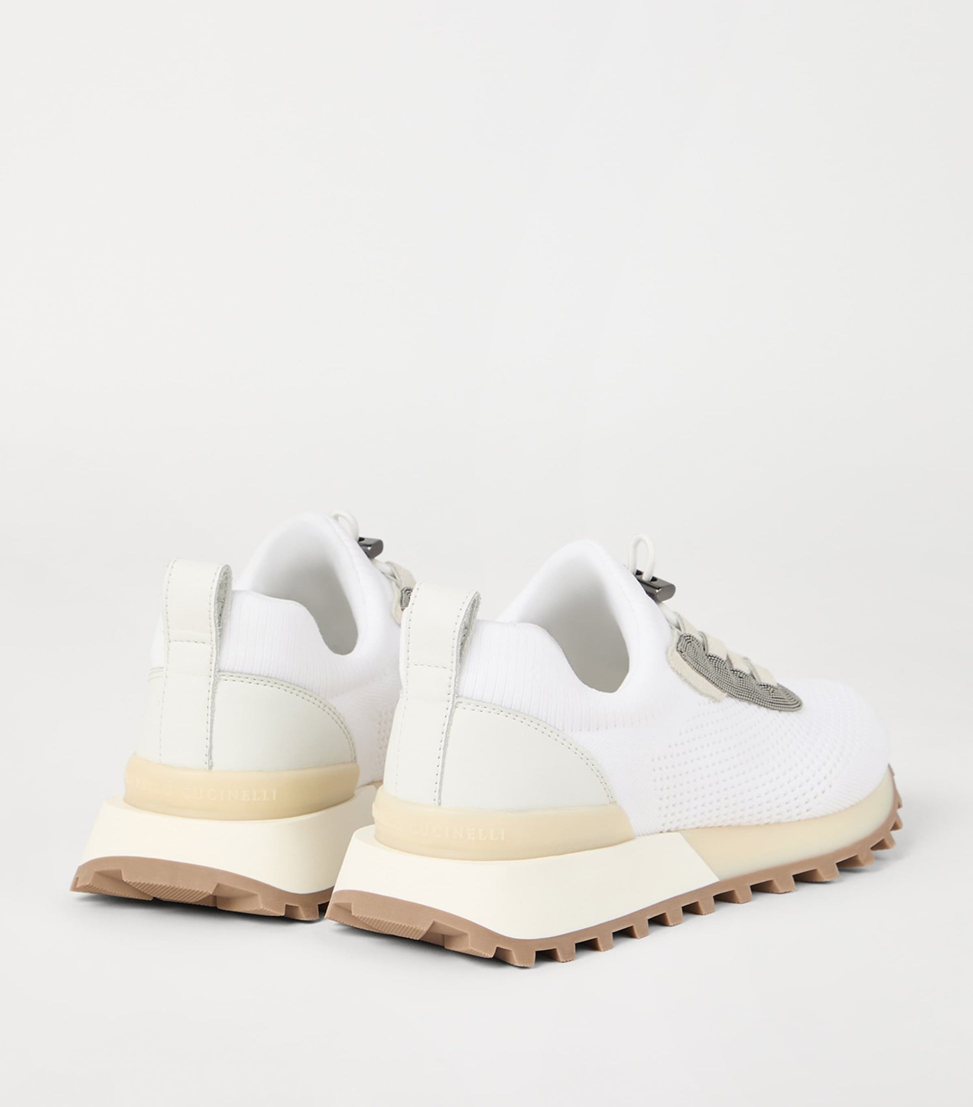 Brunello Cucinelli White Techno-Calfskin Runner Sneakers