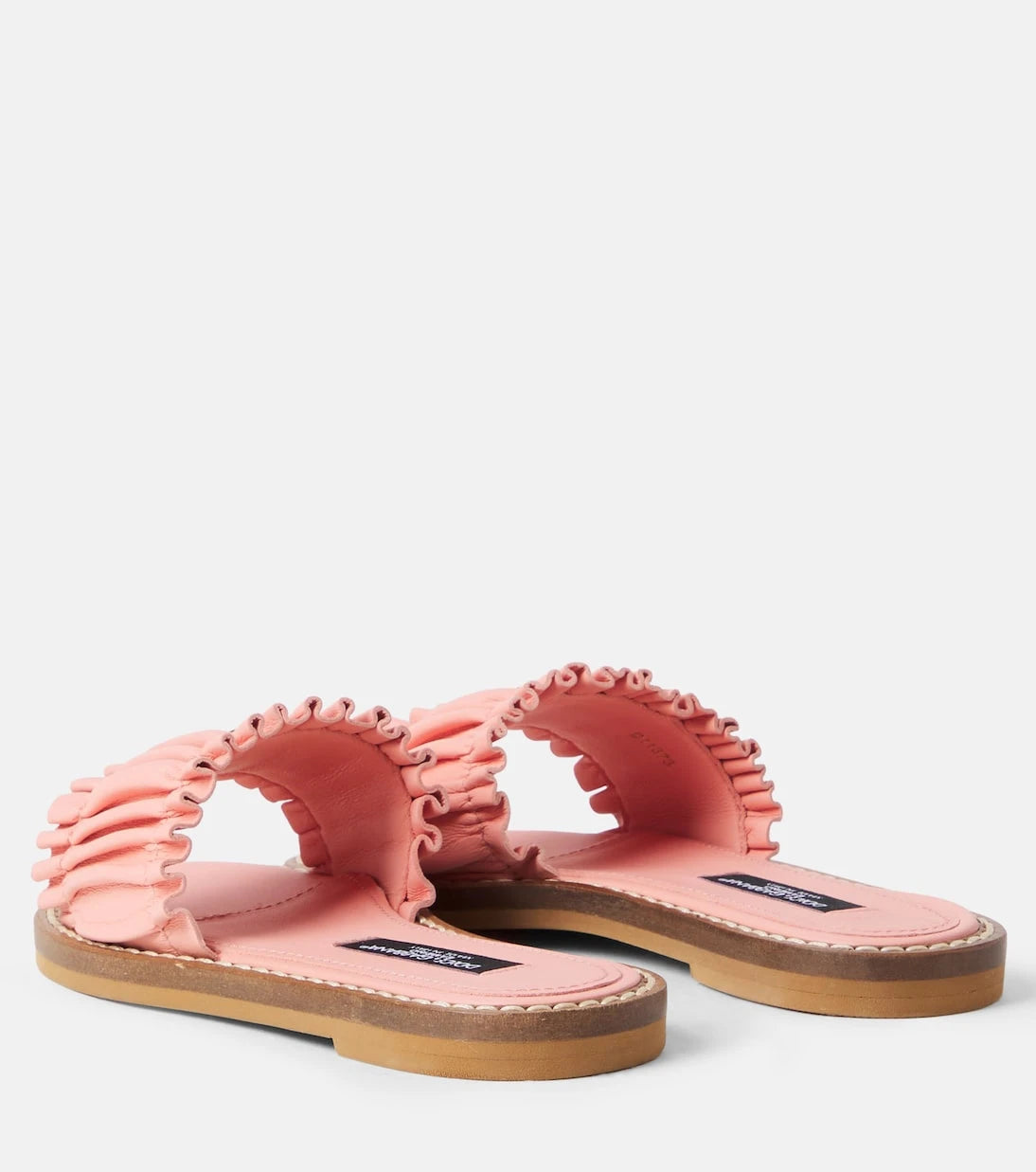 Dolce&Gabbana Kids - DG ruched leather slides