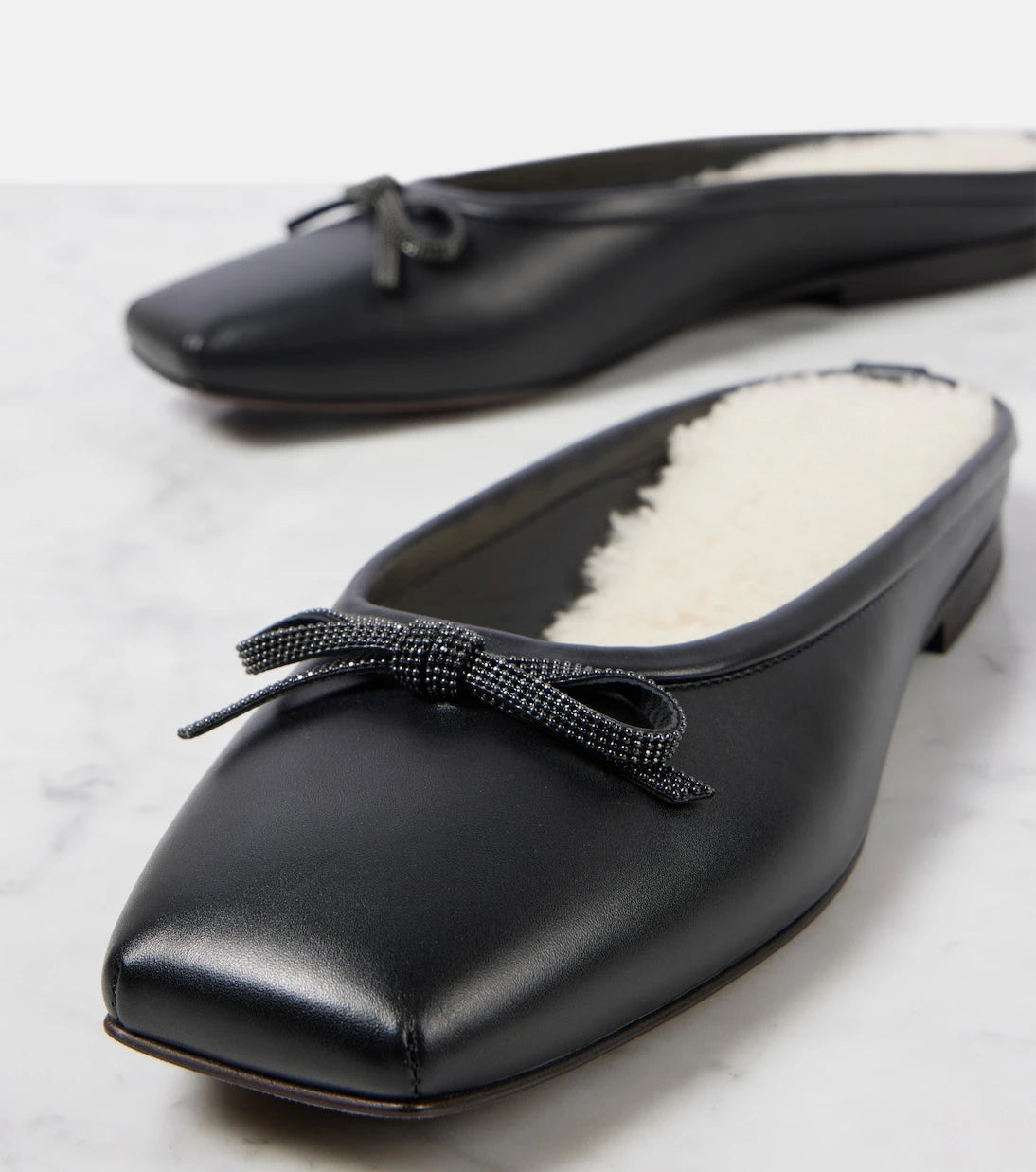Brunello Cucinelli - Monili shearling-lined leather mules