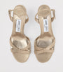 Gold Elsy 70 Metallic Leather Sandals