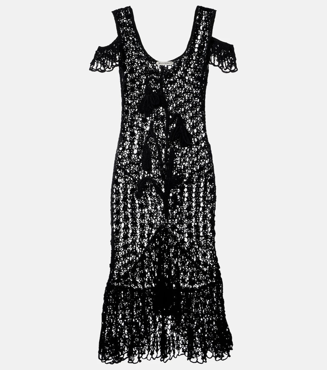 JW Anderson - Ruffled crochet cotton midi dress