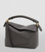 LOEWE Grey Mini Leather Puzzle Edge Top-Handle Bag