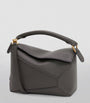 LOEWE Grey Mini Leather Puzzle Edge Top-Handle Bag