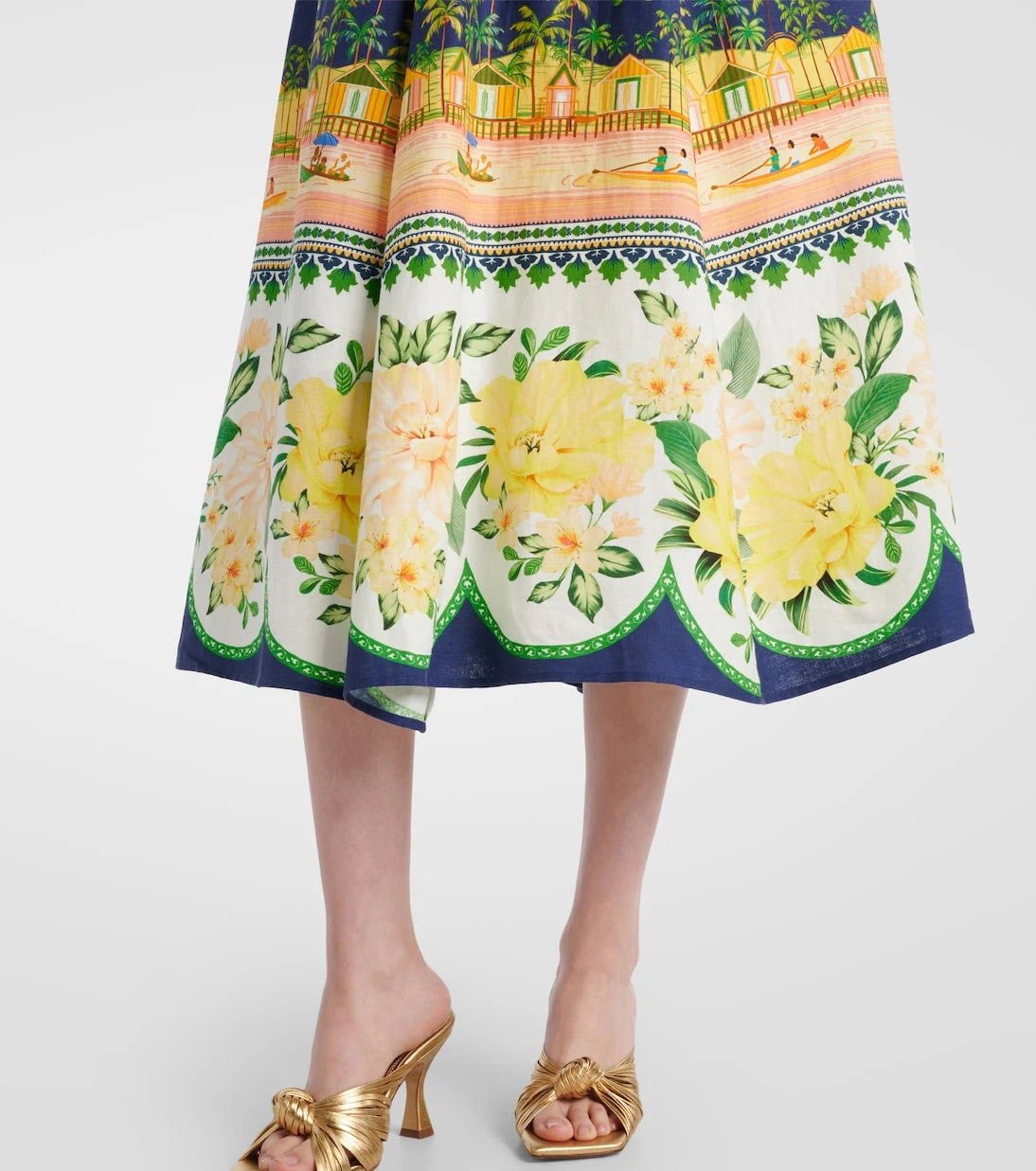 Farm Rio - Embellished cutout printed midi dress